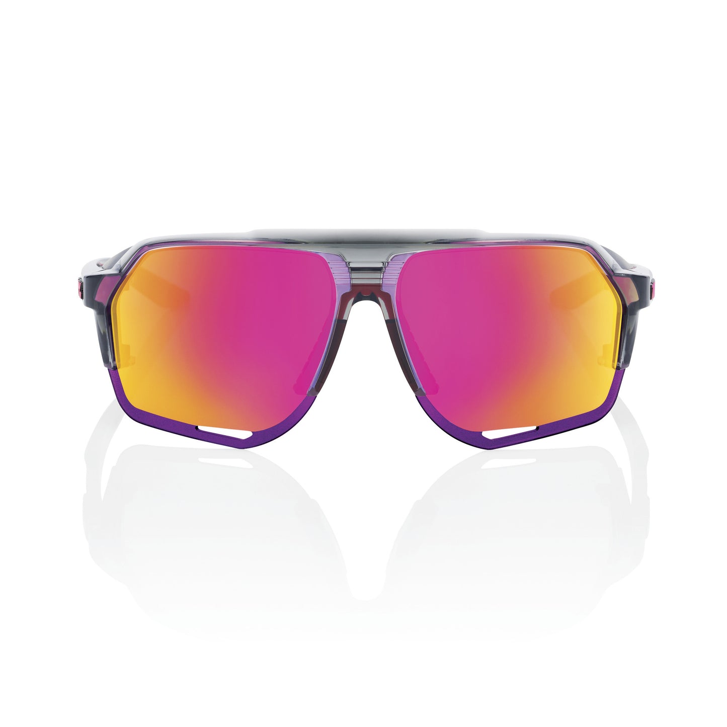 100% NORVIK - TOKYO NIGHTS - Polished Translucent Grey - Purple Multilayer Mirror Lens