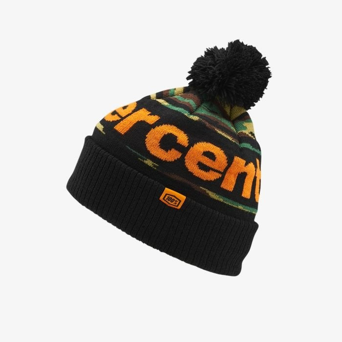 100% RISE Cuff Beanie w/Pom Pom