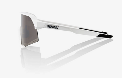 100% S3® Matte White HiPER® Silver Mirror Lens + Clear Lens Included