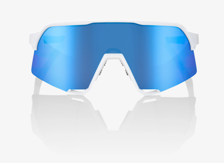 100% S3® Matte White HiPER® Blue Multilayer Mirror Lens