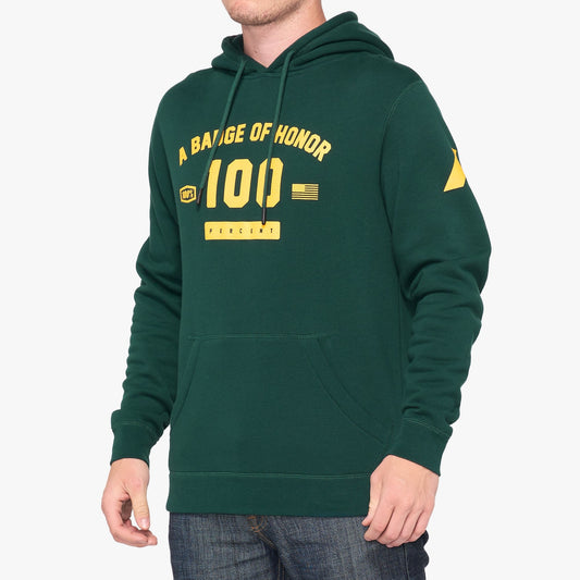 100%  TRIBUTE Hooded Pullover Sweatshirt Emerald