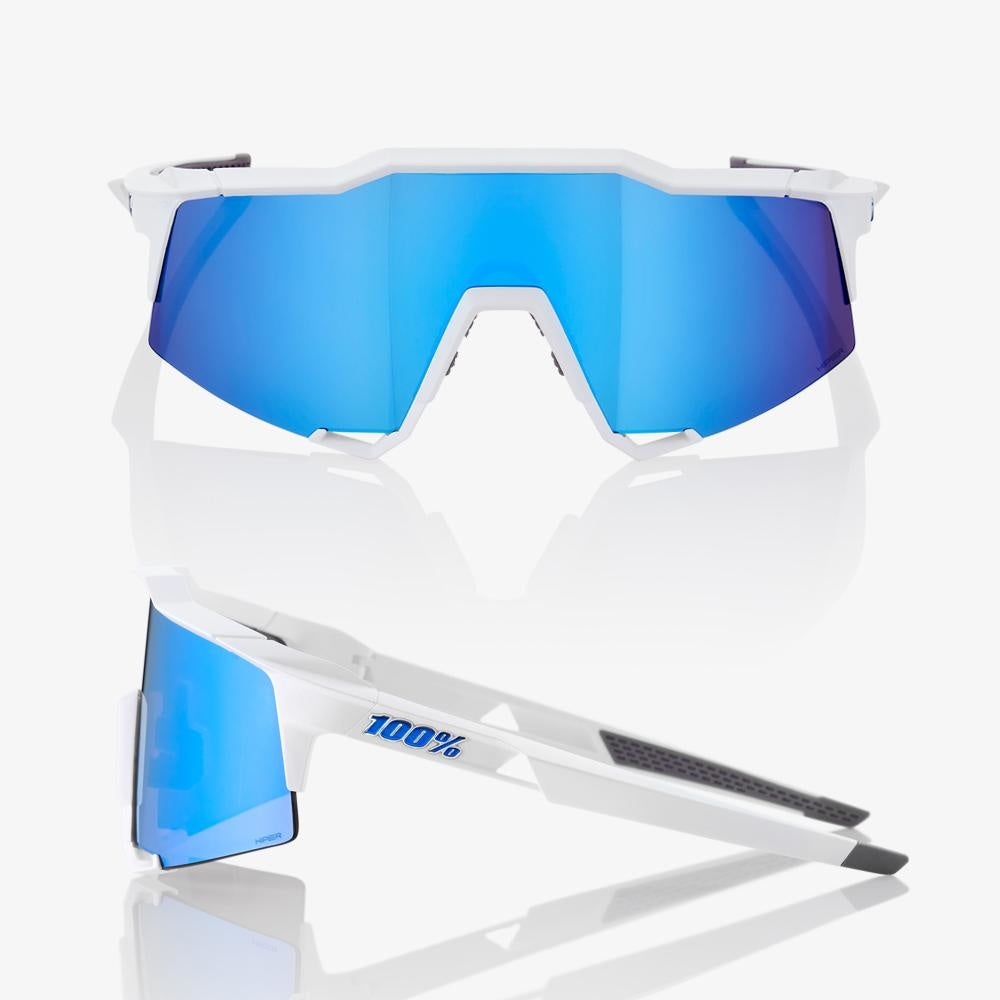 100% SPEEDCRAFT® Matte White HiPER® Blue Multilayer Mirror Lens + Clear Lens Included