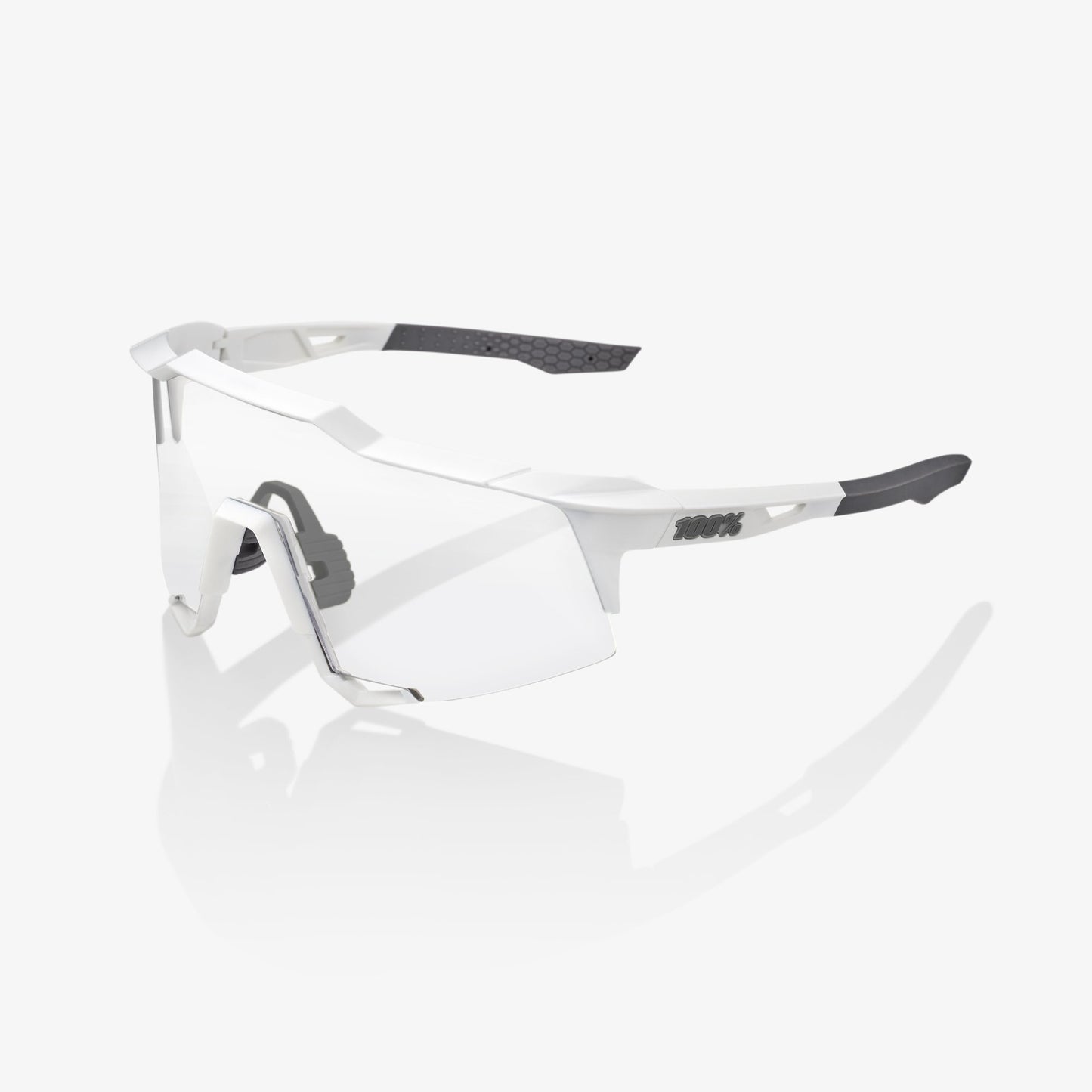 100% SPEEDCRAFT® Matte White HiPER® Silver Mirror Lens + Clear Lens Included