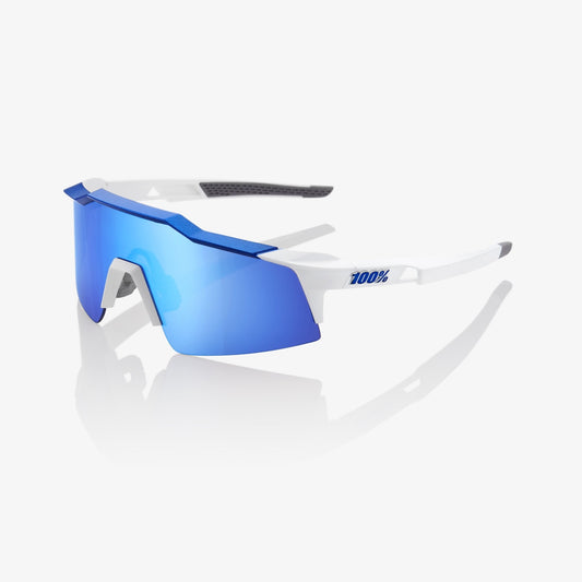 100% SPEEDCRAFT® SL Matte White/Metallic Blue HiPER® Blue Multilayer Mirror Lens + Clear Lens Included