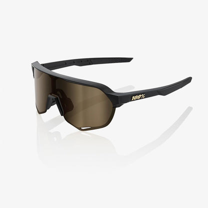 100% S2® Matte Black Soft Gold Mirror Lens + Clear Lens Included