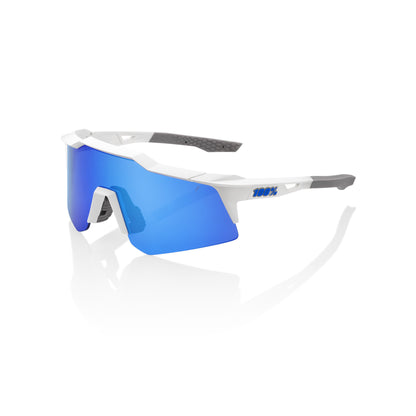 100% SPEEDCRAFT® XS Matte White Blue Multilayer Mirror Lens + Clear Lens Included