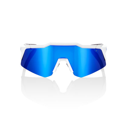 100% SPEEDCRAFT® XS Matte White Blue Multilayer Mirror Lens + Clear Lens Included