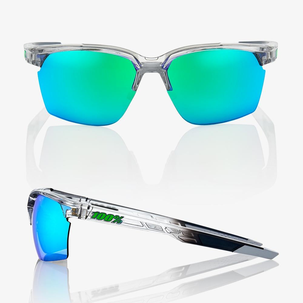 100% SPORTCOUPE® Polished Translucent Crystal Grey Green Multilayer Mirror Lens + Clear Lens Included