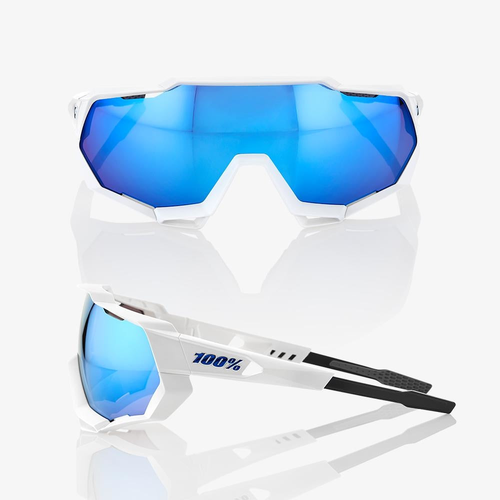 100% SPEEDTRAP® Matte White HiPER® Blue Multilayer Mirror Lens + Clear Lens Included