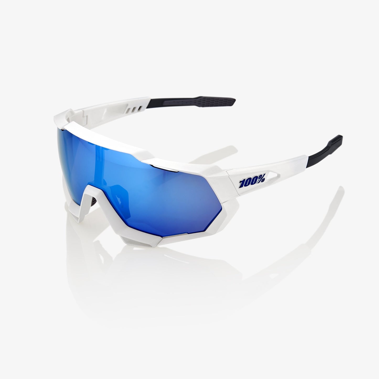 100% SPEEDTRAP® Matte White HiPER® Blue Multilayer Mirror Lens + Clear Lens Included