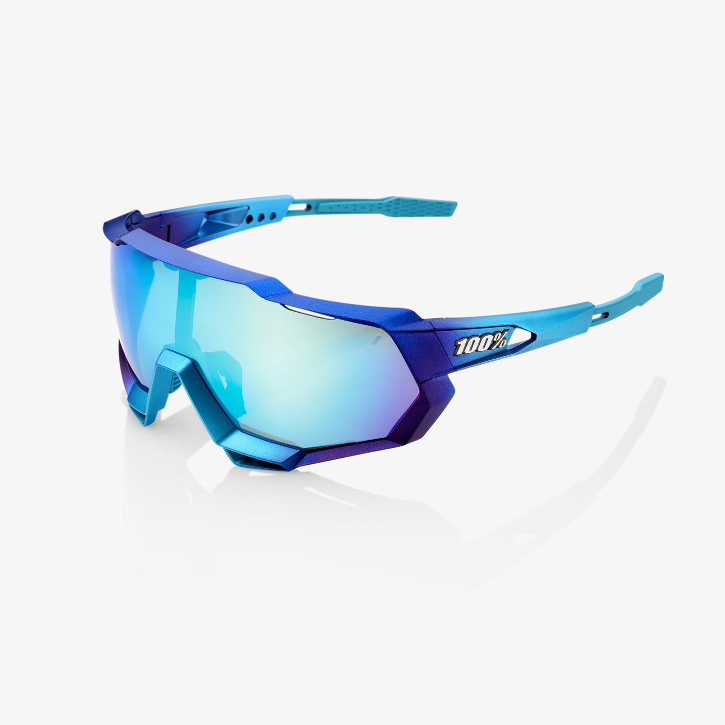 100% SPEEDTRAP® Matte Metallic Into the Fade Blue Topaz Multilayer Mirror Lens + Clear Lens Included