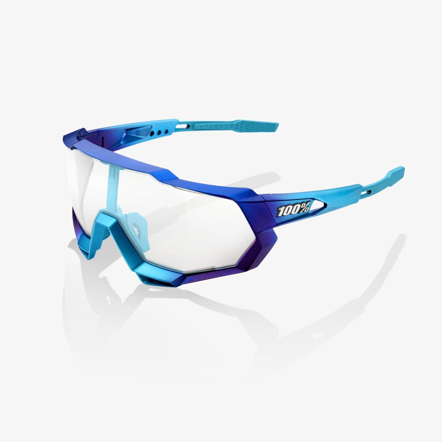 100% SPEEDTRAP® Matte Metallic Into the Fade Blue Topaz Multilayer Mirror Lens + Clear Lens Included