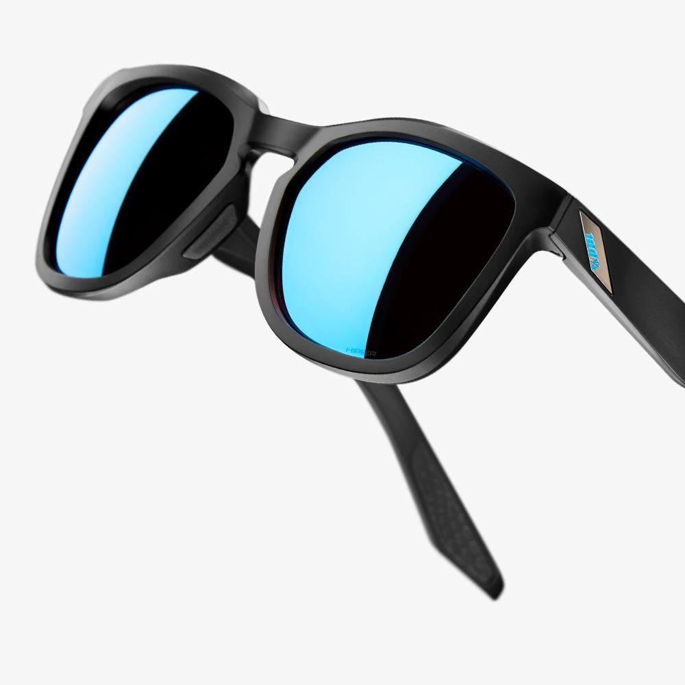 100%  HUDSON Matte Black - HiPER® Blue Multilayer Mirror Lens