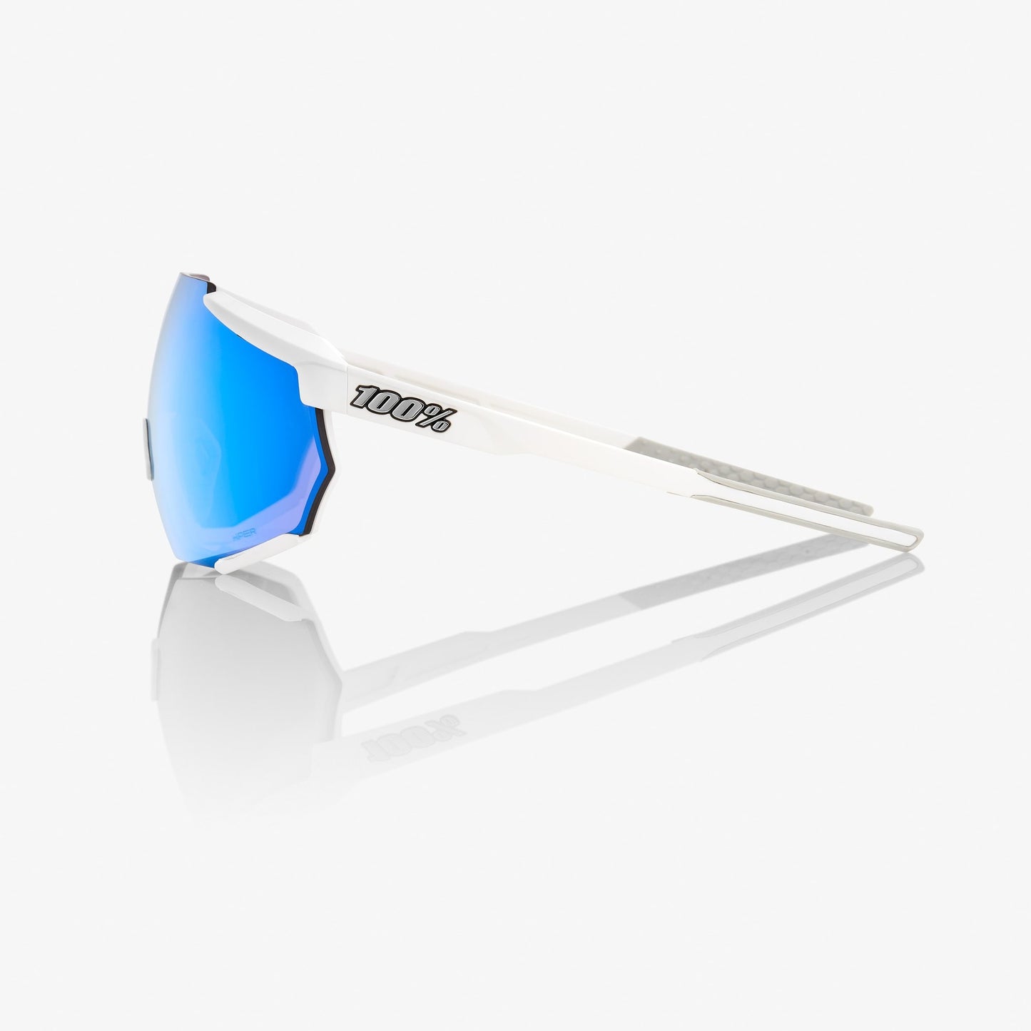 100%   RACETRAP® Matte White HiPER® Blue Multilayer Mirror Lens + Clear Lens Included