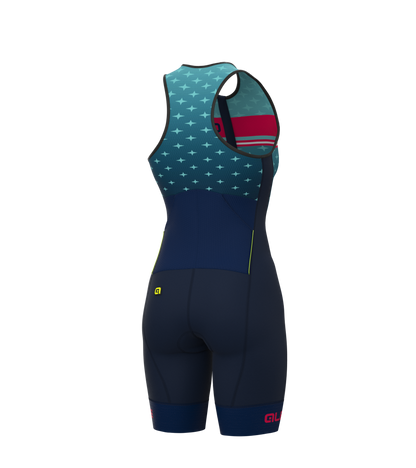 Women Ale Skinsuit Short Sleeves Triathlon Stars Long