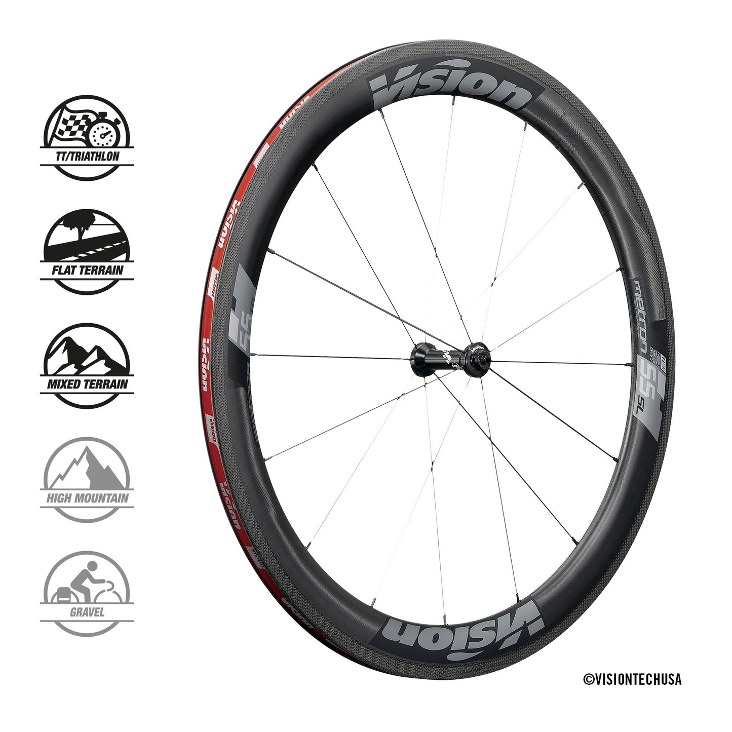 Vision Wheelset Metron 55 SL Grey Clincher Shimano