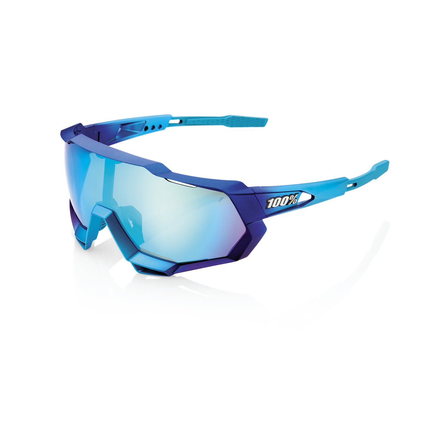 100% Speedtrap - Matte Metallic Into the Fade - Blue Topaz Multilayer Mirror Lens