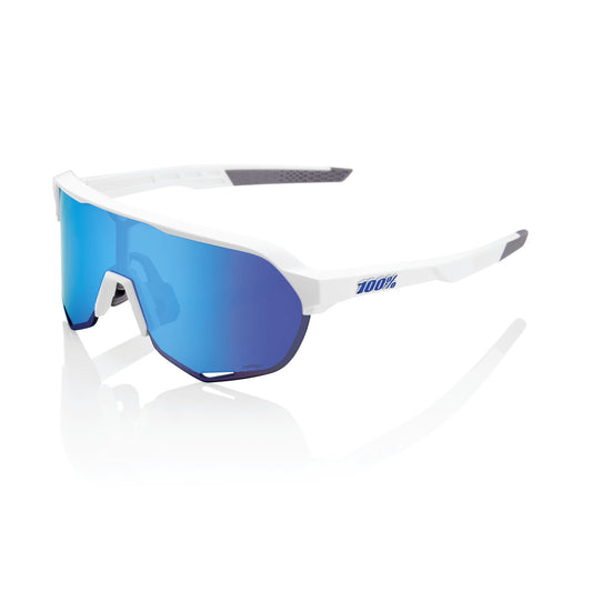 100% S2 - Matte White - Hiper Blue Multilayer Mirror Lens