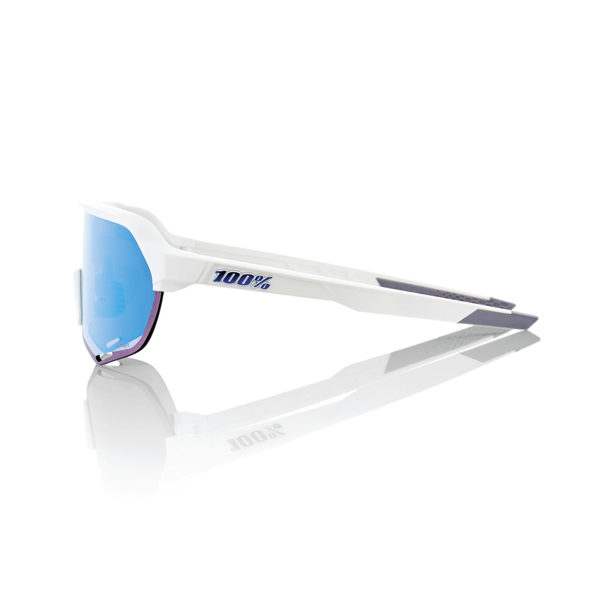 100% S2 - Matte White - Hiper Blue Multilayer Mirror Lens