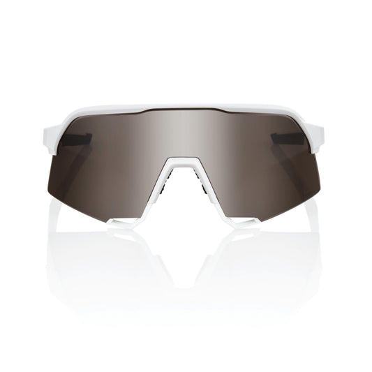 100% S3 - Matte White - Hiper Silver Mirror Lens