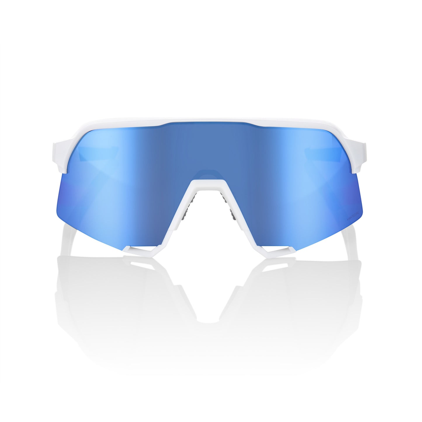 100% S3 - Matte White - HiPER Blue Multilayer Mirror Lens