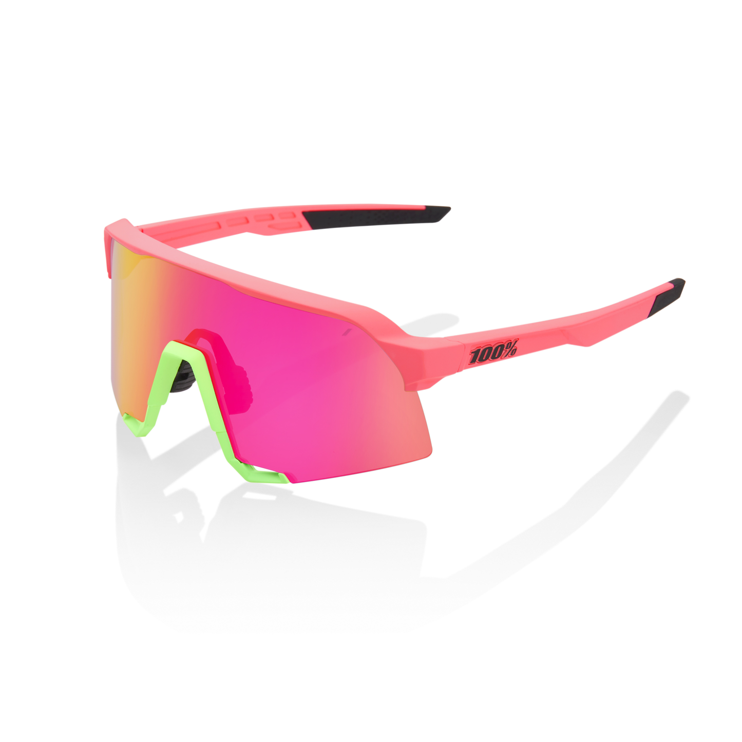 100% S3 - Matte Washed Out Neon Pink - Purple Multilayer Mirror Lens