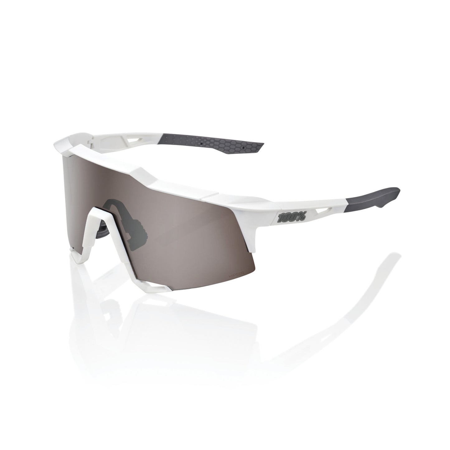 100% SPEEDCRAFT - Matte White - HiPER Silver Mirror Lens