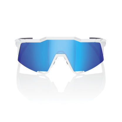 100% SPEEDCRAFT - Matte White - Hiper Blue Multilayer Mirror Lens