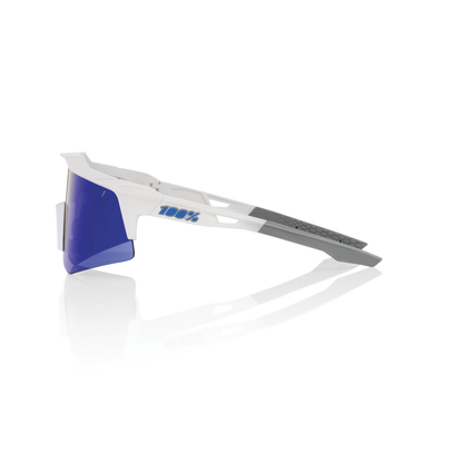 100% Speedcraft XS - Matte White - Blue Multilayer Mirror Lens