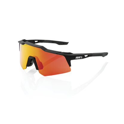 100% Speedcraft XS - Soft Tact Black - HiPER Red Multilayer Mirror Lens