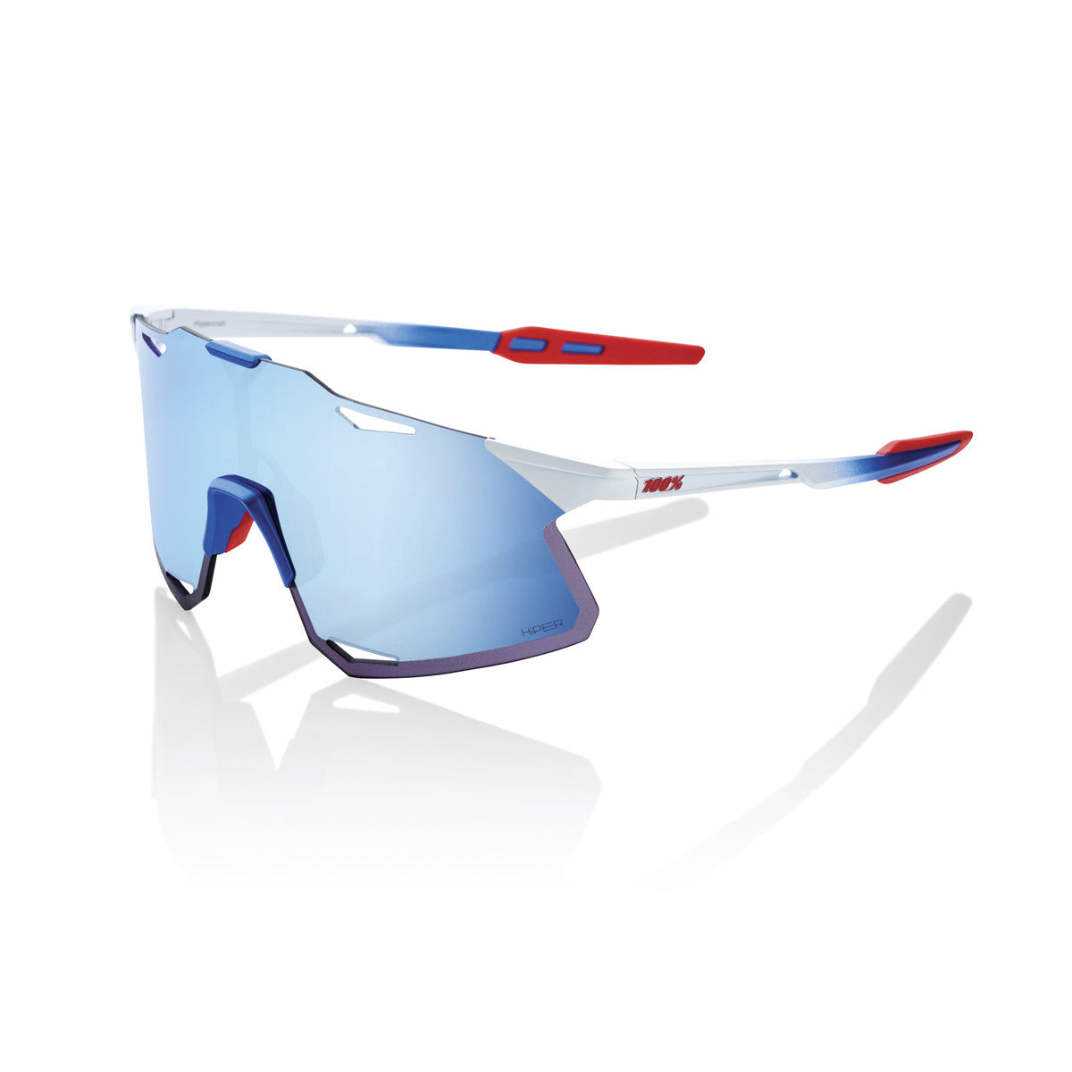 100% Hypercraft - TotalEnergies Team Matte White / Metallic Blue - HiPER Blue Multilayer Mirror Lens