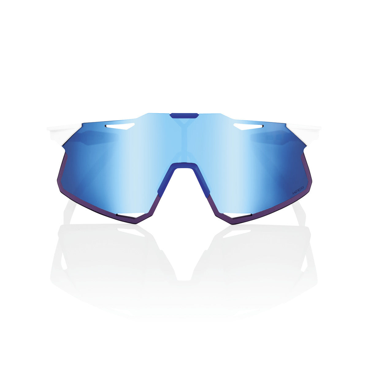 100% Hypercraft - TotalEnergies Team Matte White / Metallic Blue - HiPER Blue Multilayer Mirror Lens