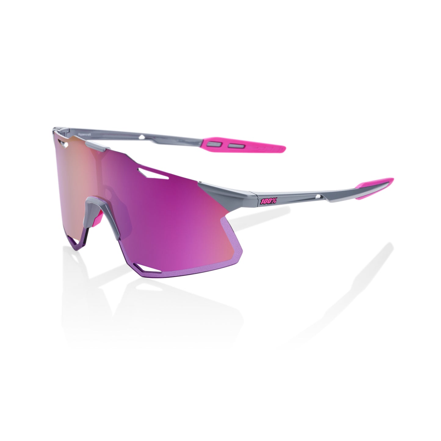 100% HYPERCRAFT - TOKYO NIGHTS - Gloss Light Grey - Purple Multilayer Mirror Lens