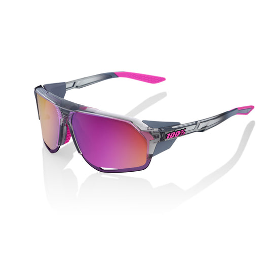 100% NORVIK - TOKYO NIGHTS - Polished Translucent Grey - Purple Multilayer Mirror Lens