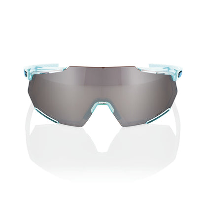 100% Racetrap 3.0 - Polished Translucent Mint - HiPER Silver Mirror Lens