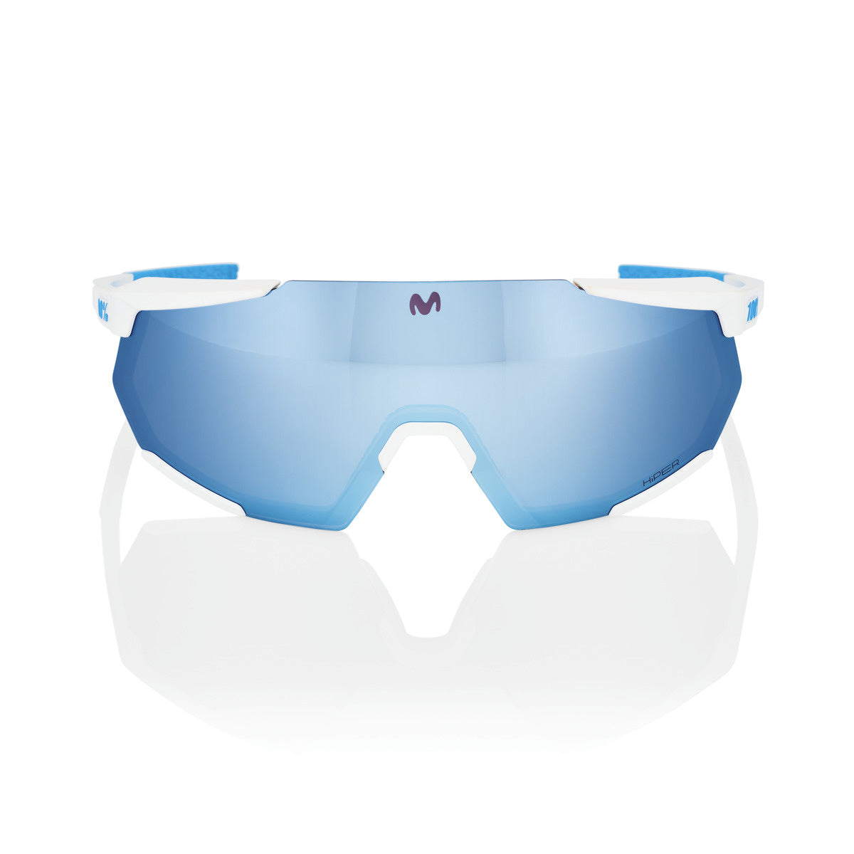 100% Racetrap 3.0 - Movistar Team White - HiPER Blue Multilayer Mirror Lens