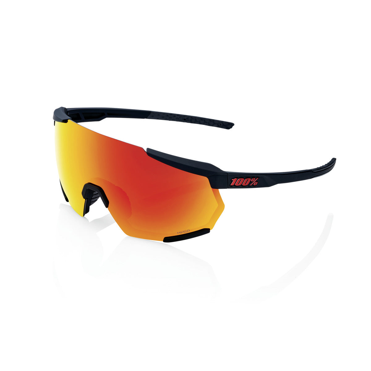 100% Racetrap 3.0 - Soft Tact Black - HiPER Red Multilayer Mirror Lens