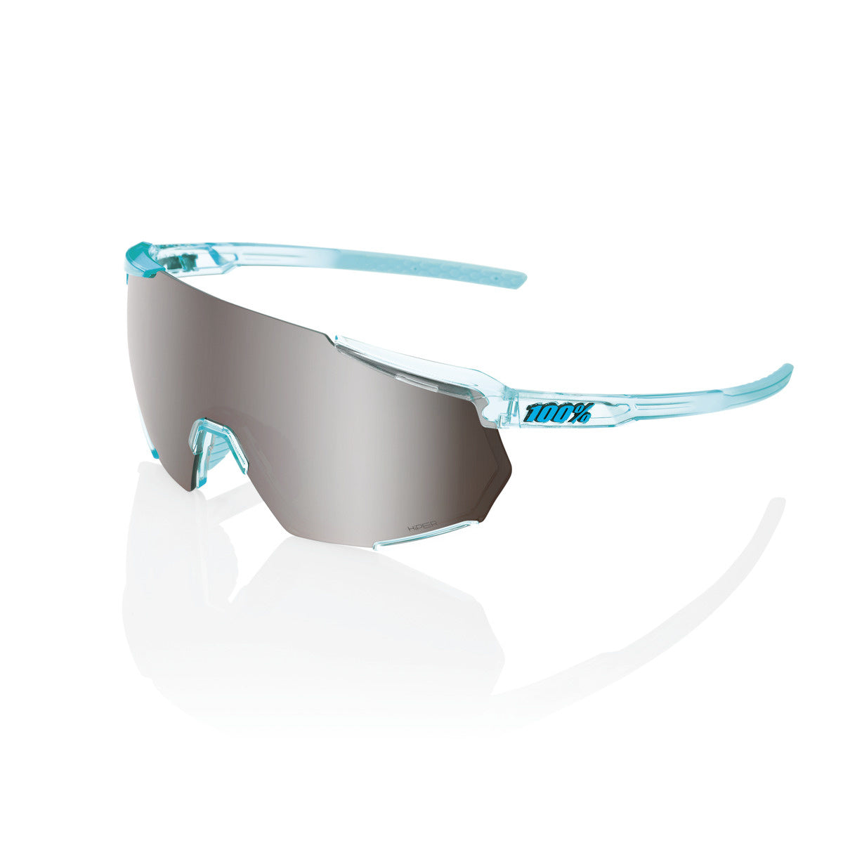 100% Racetrap 3.0 - Polished Translucent Mint - HiPER Silver Mirror Lens