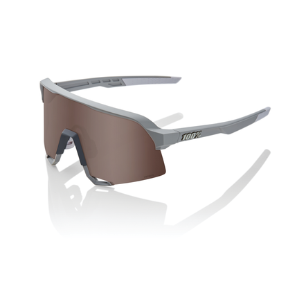 100% S3 - Soft Tact Stone Grey - HiPER Crimson Silver Mirror Lens