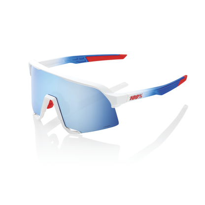 100% S3 - TotalEnergies Team Matte White / Metallic Blue - HiPER Blue Multilayer Mirror Lens