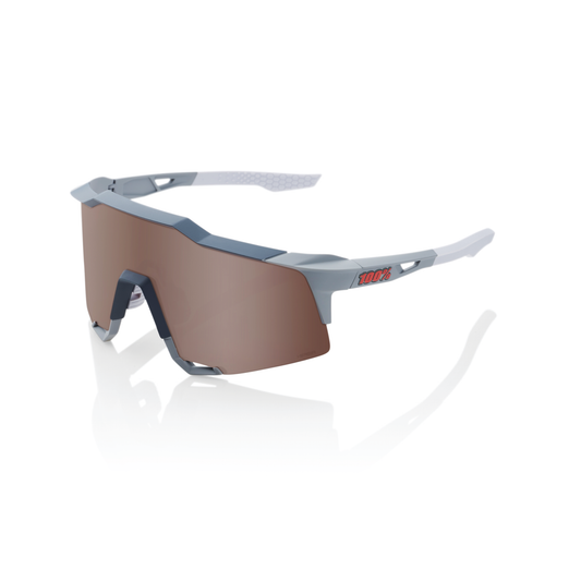 100% Speedcraft - Soft Tact Stone Grey - HiPER Crimson Silver Mirror Lens