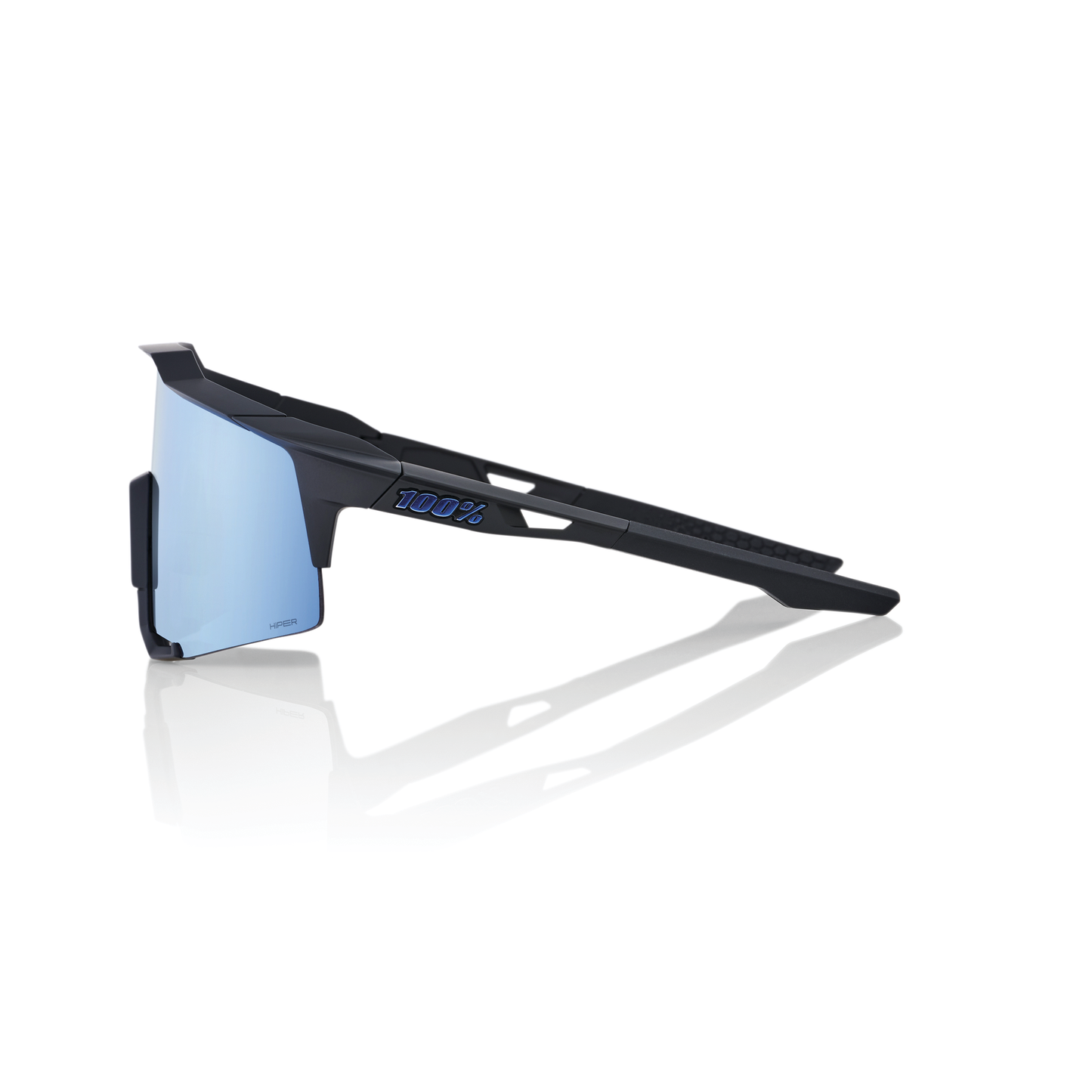 100% Speedcraft - Matte Black - HiPER Blue Multilayer Mirror Lens