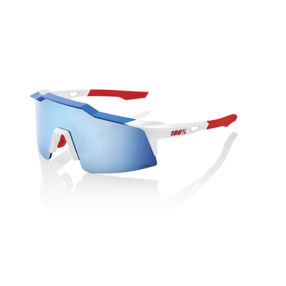 100% Speedcraft SL - TotalEnergies Team Matte White / Metallic Blue - HiPER Blue Multilayer Mirror Lens