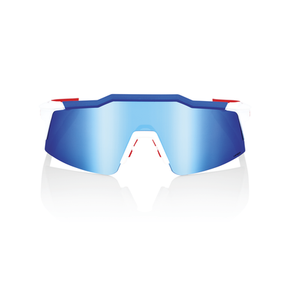 100% Speedcraft SL - TotalEnergies Team Matte White / Metallic Blue - HiPER Blue Multilayer Mirror Lens