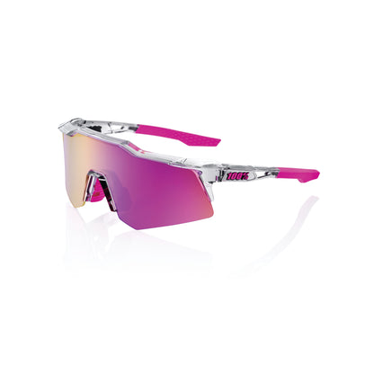 100% SPEEDCRAFT XS - TOKYO NIGHTS - Polished Translucent Grey - Purple Multilayer Mirror Lens