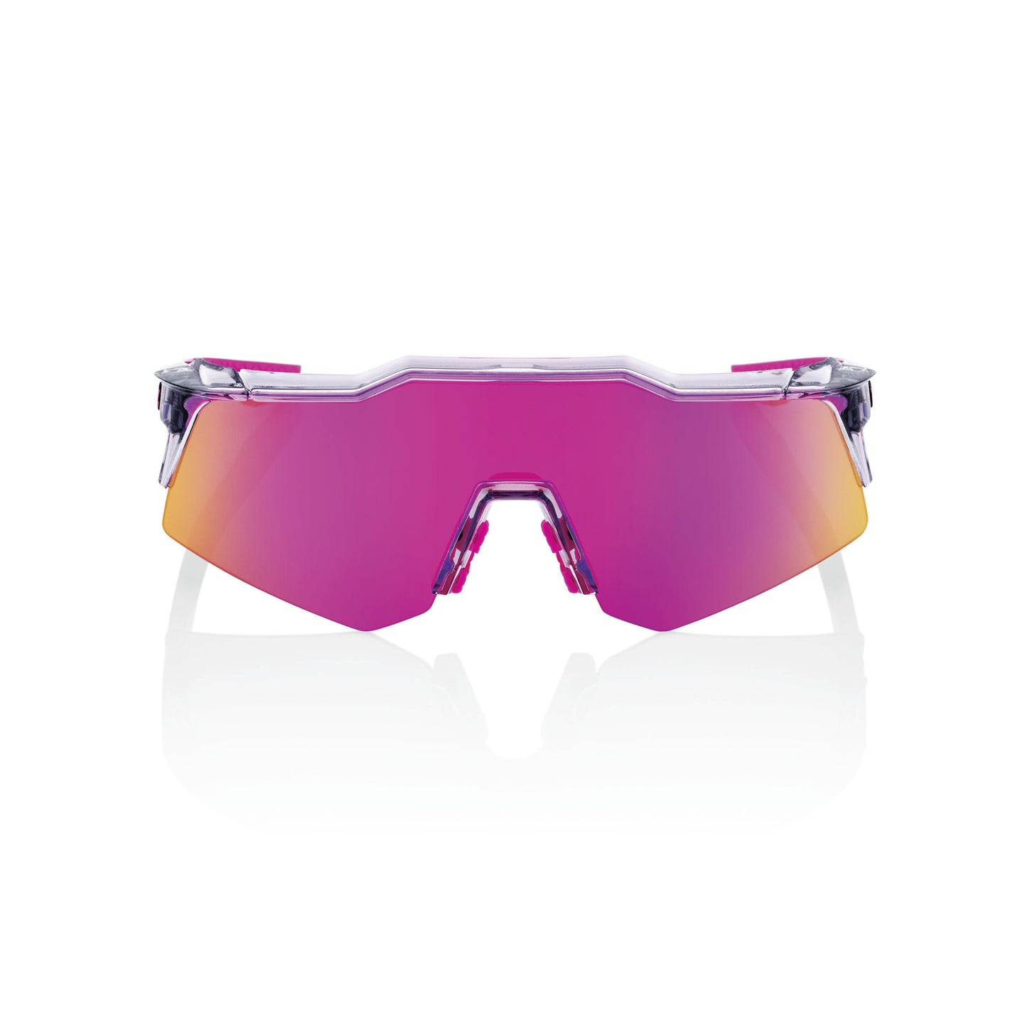 100% SPEEDCRAFT XS - TOKYO NIGHTS - Polished Translucent Grey - Purple Multilayer Mirror Lens