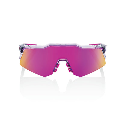 100% SPEEDCRAFT XS - TOKYO NIGHTS - Polished Translucent Grey - Purple Multilayer Mirror Lens