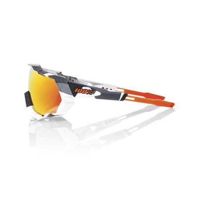 100% Speedtrap - Soft Tact Grey Camo - HiPER Red Multilayer Mirror Lens