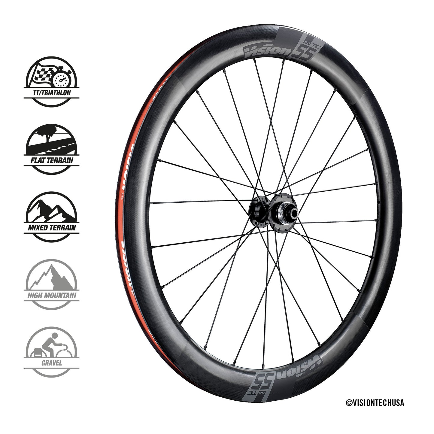 Vision Wheelset TC55 Disc Brakes CL SH11